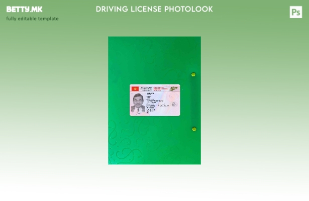 Модерен стил Киргистанската возачка дозвола претставува шаблон photolook FRONT